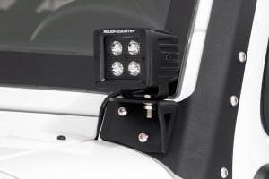 Jeep Wrangler LED Light Mount - Lower Windshield - Rough Country - Pod - '07-'10 Jeep Wrangler LED Light Mount - Lower Windshield - Rough Country - Pod - '07-'10